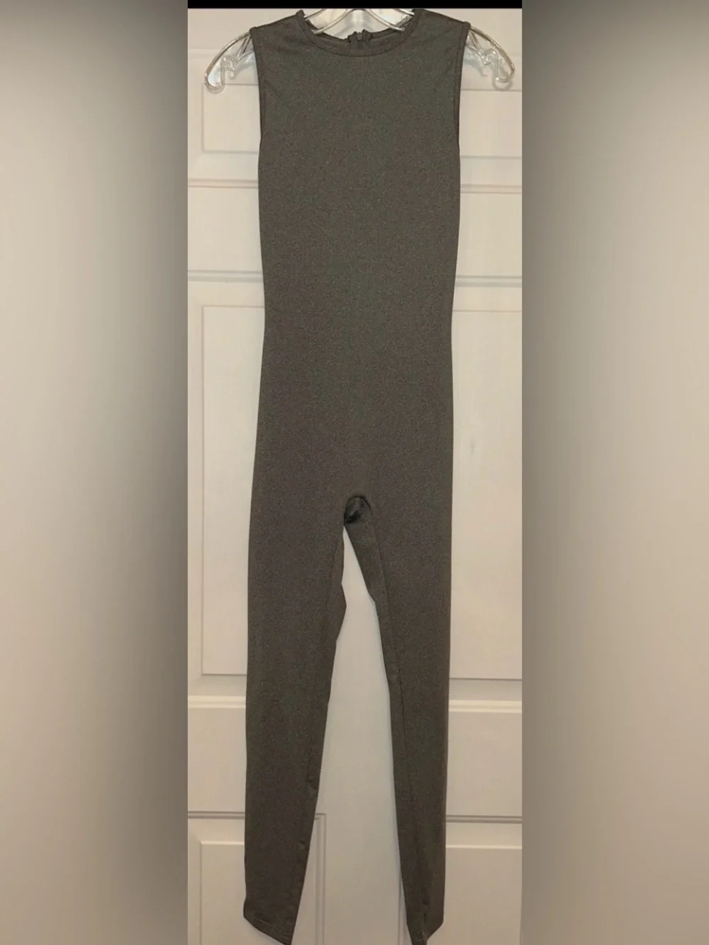 Lufeng Sleeveless Jumpsuit SM Gray Sleek One Piece Catsuit Silhouette Lagenlook
